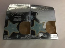 LOT 2 GLADE SCENTED OIL REFILL PLUGINS FROSTED COOKIES WINTER COLLECTION RARE