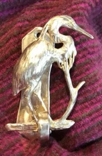 GREAT BLUE HERON Solo Door Knocker in Bronze