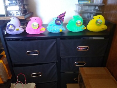 Lot:Yellow,Purple,Pink,Green and Birthday Party Cake Chick Peeps stuffed animal