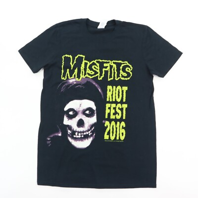 Misfits Riot Fest 2016 T-Shirt Faded Black Men's XS Chicago Sept 18th Band Tee