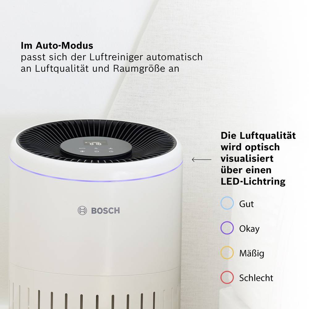 Bosch Home Comfort 7733701943 Air 4000 Purificatore 62 m² Bianco, Nero