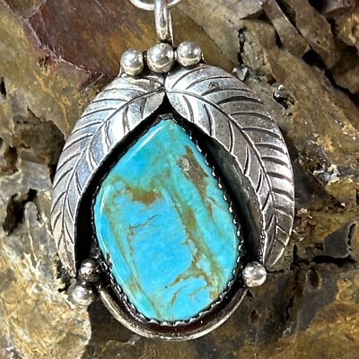 VTG - Juan Pedro Garcia, Santo Domingo - Silver Turquoise Pendant, Must SEE!