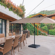 Simply Shade Solid Wheat Market 11 Ft Auto Tilt Round Patio Umbrella For Sale Online Ebay