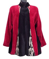 Mina Norton Women's Chenille Embroidered Jacket Cardigan Size L