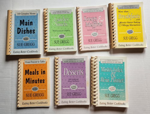 Sue Gregg Cookbooks Lot Of 6 Dinner Desserts Soups Muffin Meal Planner Main Dish