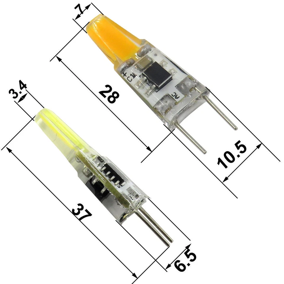 10pcs G8 Mini Flat Bulb 2W COB 1505 LED Puck Light Cabinet 110V White 6500K #H - Image 2 of 4