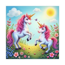 Whimsical Unicorn Artwork  Colorful Kids Room  Nursery Decor  Magical Art Gift