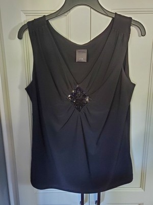 j.t.b. Women's Sleeveless Top Black Sz Md