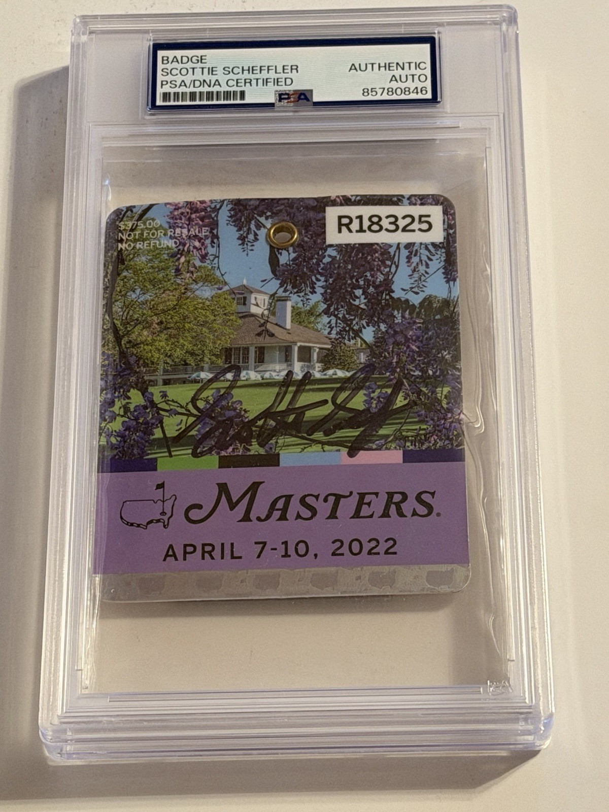 Scottie Scheffler Autographed Signed 2022 Masters Badge PSA/DNA Full 