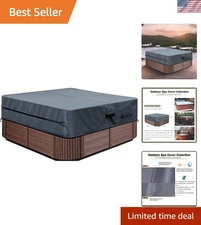 Secure Waterproof Spa Cover in Dark Gray - Fits 86''x86'' Hot Tubs Perfectly