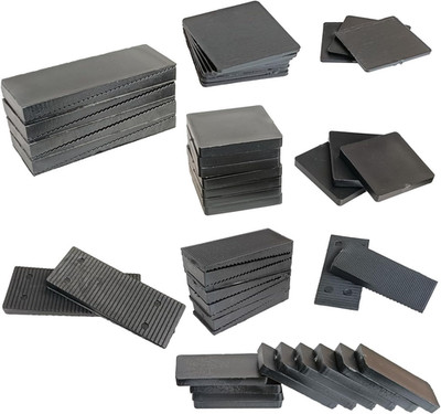 50-Pack Small Furniture Leveling Wedges, Hard Plastic Spacers for Doors & Renova