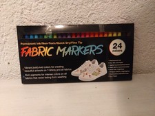 24 Colors Farbic Markers Permanent Ink/Non-Toxic/Quick Drey/Fine Tip