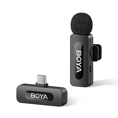 BOYA BY-V10 Wireless Microphones for iPhone 17/16/15 & 1TX+USB-C RX, Black