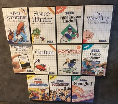 Lot of (11) Sega Master System Video Game Cartridges - Time Soldiers, Vigilante+