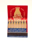 Vintage Milk in Glass Bottles FULL Feature Matchbook Lion Match Co. New York