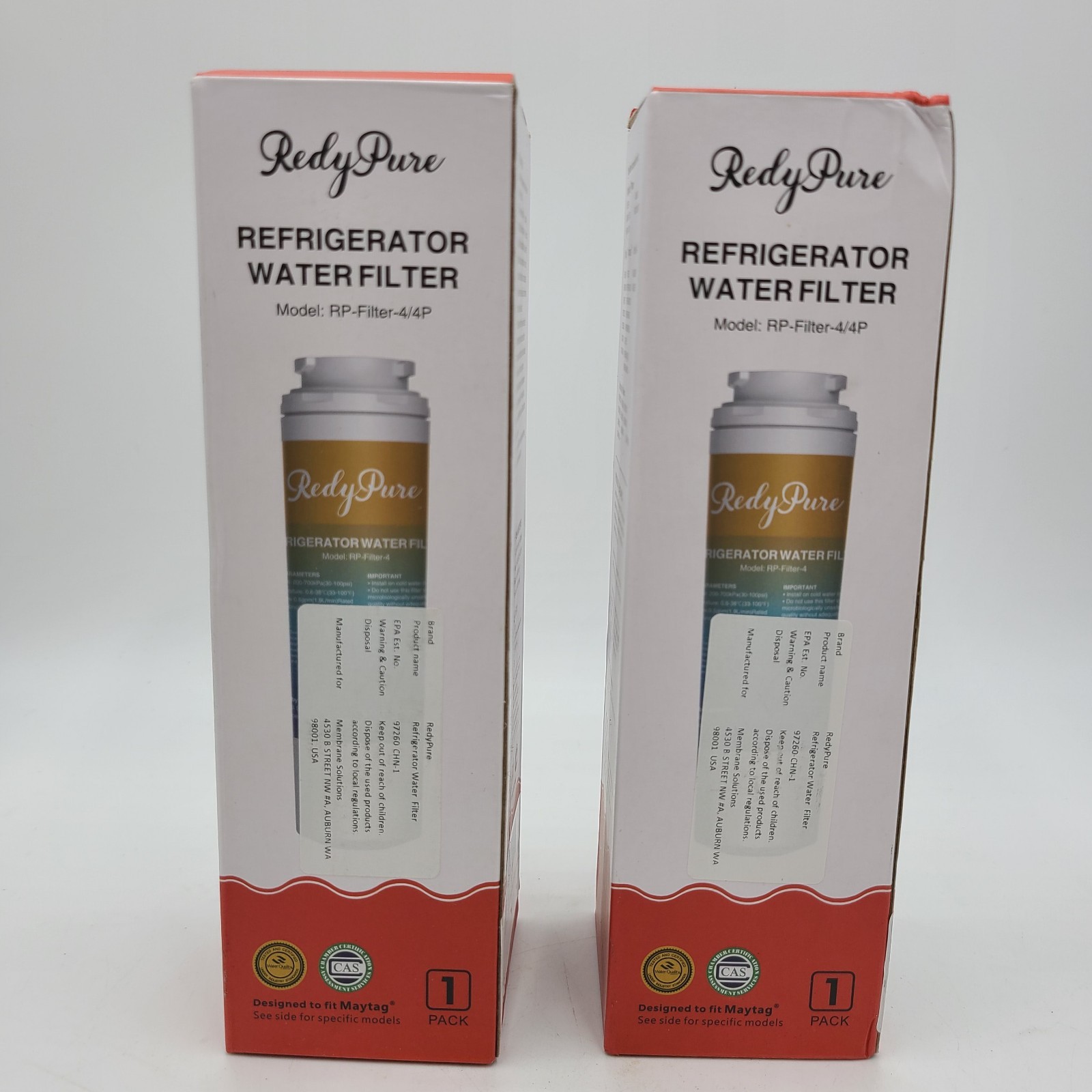 Redypure 4 Pack Fridge Water Filter fit for  Whirlpool, Maytag, kitchenAid,...