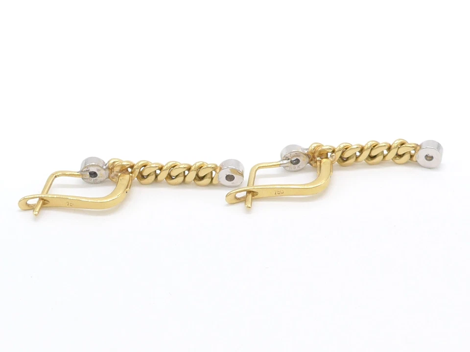 Ohrringe 750 GOLD 18 Karat Bicolor Ohrhänger earrings oro Diamanten G1962/26 - Bild 4 von 4