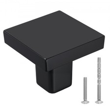 Cabinet Knobs, 10 Pack, 1.18 Inch Black Zinc Alloy Drawer Pulls  Door Handl...