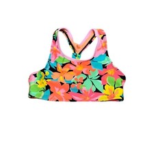 Cat  Jack Floral Racerback Swim Top in Bright Neon Hues, Size YXS 4-5 , NWT