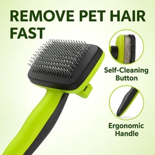 Self Cleaning Slicker Brush for Dogs Cats Pet Grooming Shedding Long Short Hair