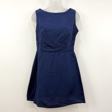 Reformation Zenni 100% Linen Dress Women 6 Navy Minimal Classic Coastal Vacation