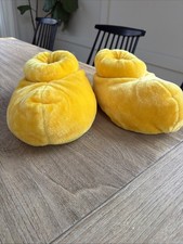 Disney Parks Mickey Mouse Feet Plush Slippers Adult Size Adult Large Yellow