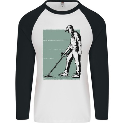Ein Herren Metalldetektor Detektor Herren L/S Baseball T-Shirt