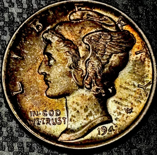 1941 P  Silver  Mercury Dime    Gem  BU   High Grade   First Year WW2