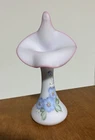 Fenton Burmese Glass Vase “Jack In The Pulpit” Hand Painted Hibiscus #835/2750