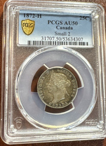1872 H PCGS AU 50 SMALL 2