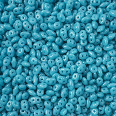 Matubo Czech Superduo 2-Hole, Turquoise Dark Green, 66g, 3x22g vials,Beads