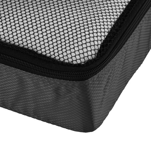 Packwürfel Set für Koffer, Reise Organizer, Reißverschluss, 4x, Schwarz - Bild 6 von 12