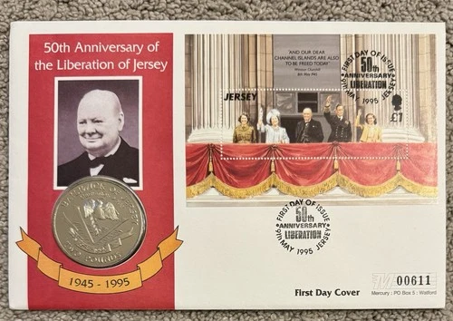 1995 Jersey £2 In FDC 1 Stamp Pictorial Pane Liberation Of Jersey 50 Anniv 00611