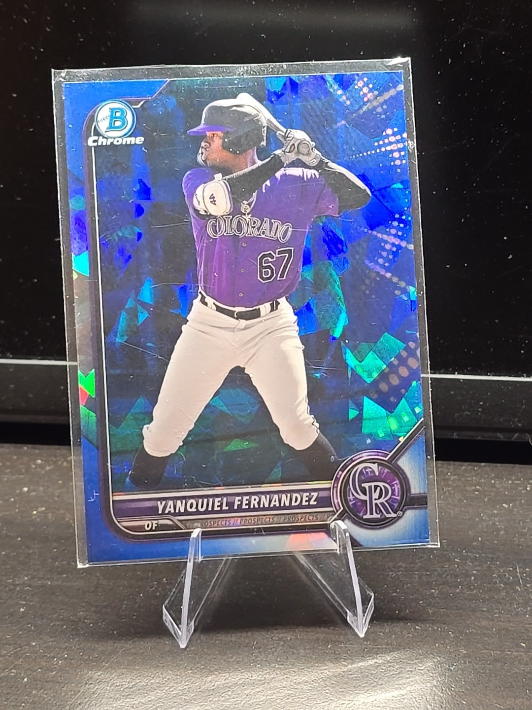 Yanquiel Fernandez 2022 Bowman Chrome Draft Sky Blue Refractor BDC-146