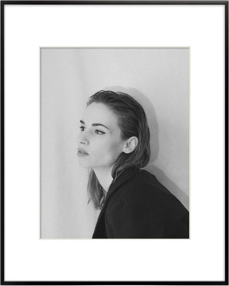 Quadro de alumínio preto simples 16x20 - Vidro real - Suporte de parede - Imagem 3 de 4