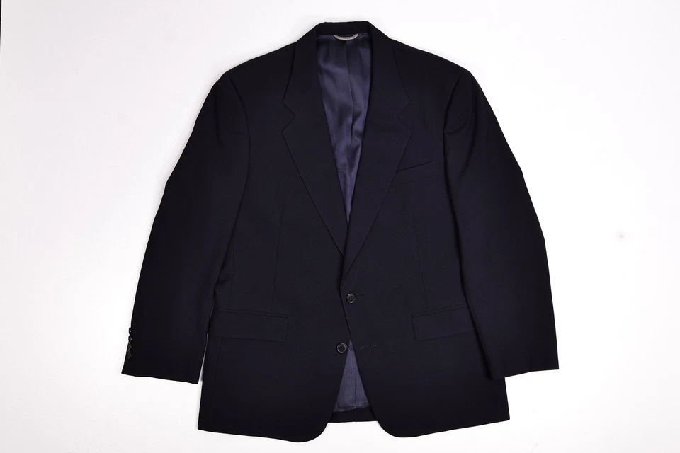 Винтажный классический однотонный темно-синий костюм Christian Dior Monsieur 42 S плиссированные брюки 34x29 - Изображение 2 из 4