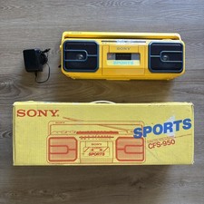 Sony CFS-950 Boombox Sports AM/FM Cassette Player Yellow Vintage Stereo In Box