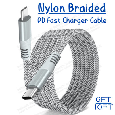 Braided USB-C Charger Cable Fast Charging Cord For i Phone 8 X 11 12 13 14 Pro 