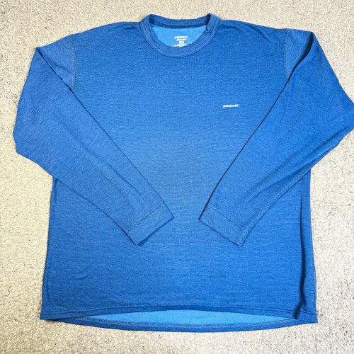 Patagonia, Vintage Patagonia Capilene L/S Crew Neck Shirt Mens Large Blue Made in USA 2001