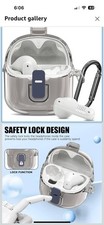 For Airpods 4th Pro 3rd Pro 2nd Gen TPU Clear Safety Lock Case with Lock catch