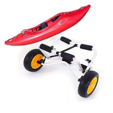 Aluminum Bend Kayak Carrier Boat Canoe Dolly Trailer Tote Trolley Wheels Sliver