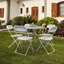 4Piece Folding Event Chairs Plastic Outdoor Chairs for Weddings Parties Banquet