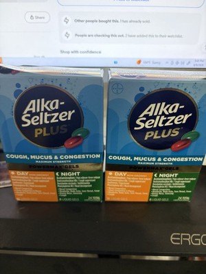 2Pk Alka-Seltzer Plus Cough, Mucus & Congestion Day & Night~ 48 Liquid Gels 2027