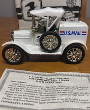 1918 Ford Model T Runabout US Mail coin bank with spare tire by Ertl New in Box