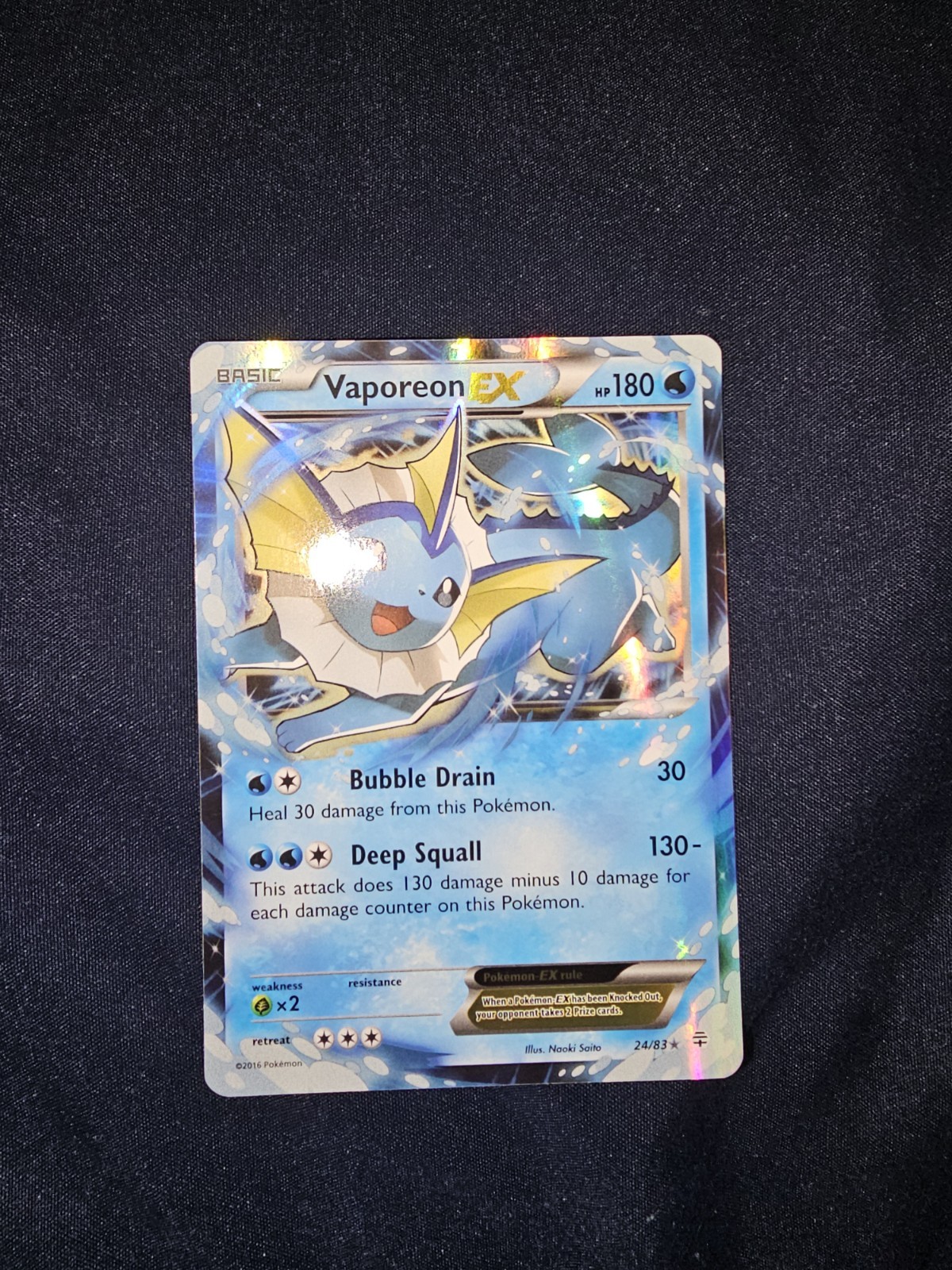Pokémon Vaporeon EX TCG Card 24/83 Generations Near Mint NM