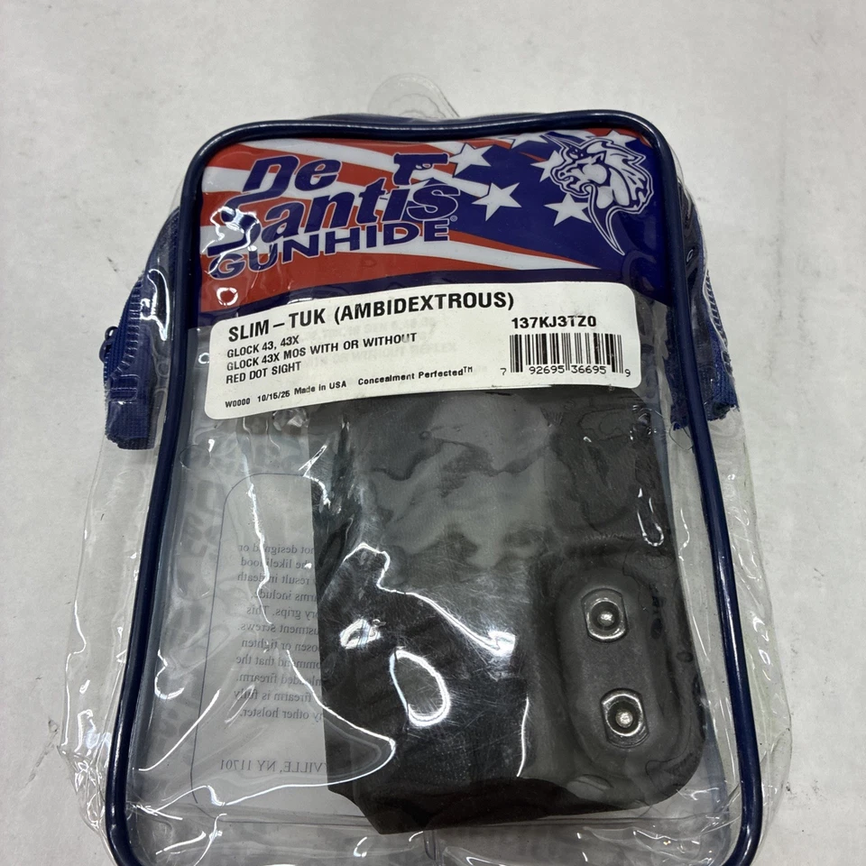 DeSantis Glock 43/43X/43X MOS (W/ & W/O Red Dot) Ambi IWB Holster-137KJ3TZ0 - Image 2 of 2