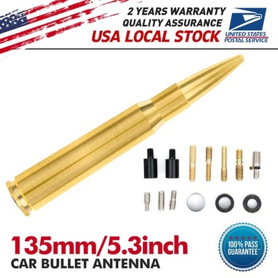 5.3INCH 50 CAL CALIBER SHORT BULLET ANTENNA FOR FORD F150 F250 F350 ANTENNA GOLD