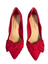 Christian Siriano for Payless Women's Bow Pointed Toe Suede Pump Heel Sz 7.5 Red