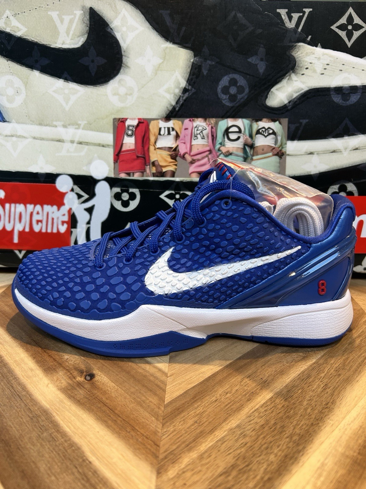 Nike Kobe 6 Protro 'LA Dodgers' Blue Sneakers, Size 6.5Y / 8W BNIB FV9676-400