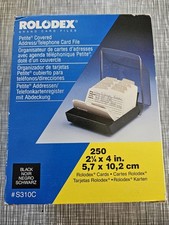 Vtg Rolodex Petite S-310C USA Made Telephone Card Address File Black NOS NIB